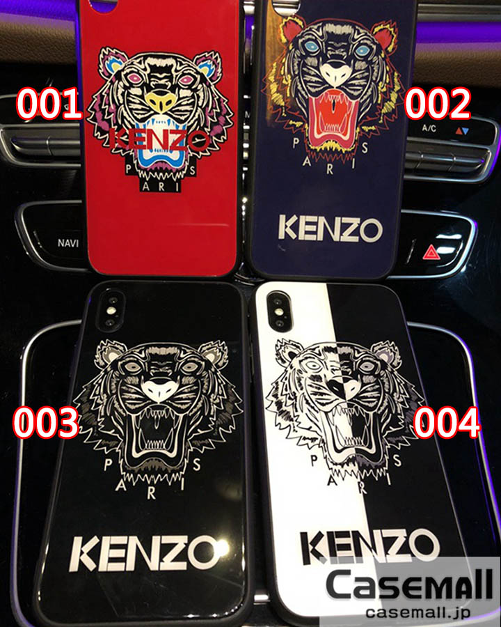 ケンゾー iphoneX ケース 背面ガラス
