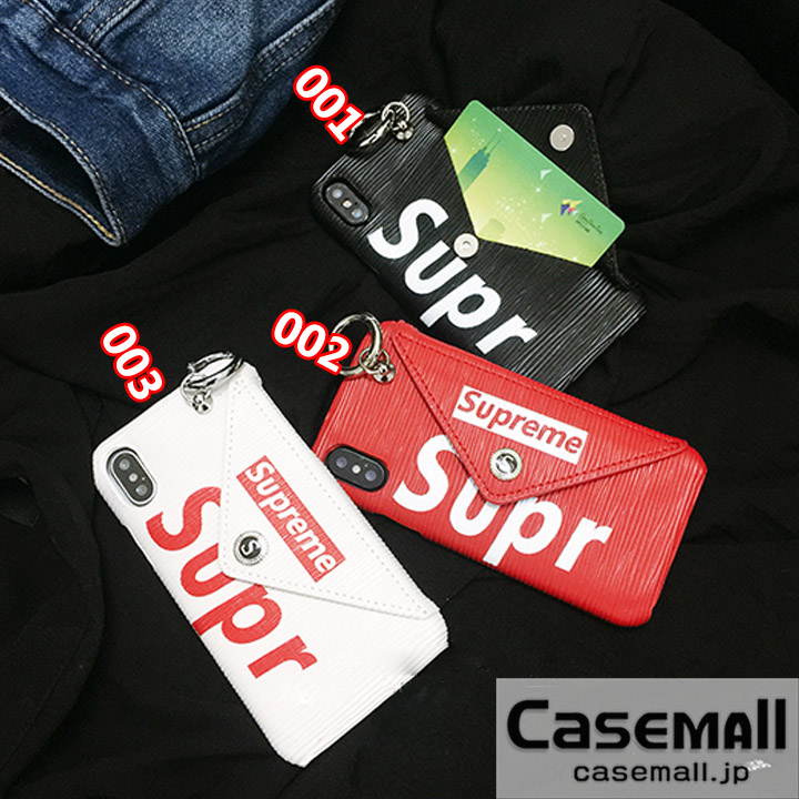 Supreme iphonex ケース カードホルダー付き