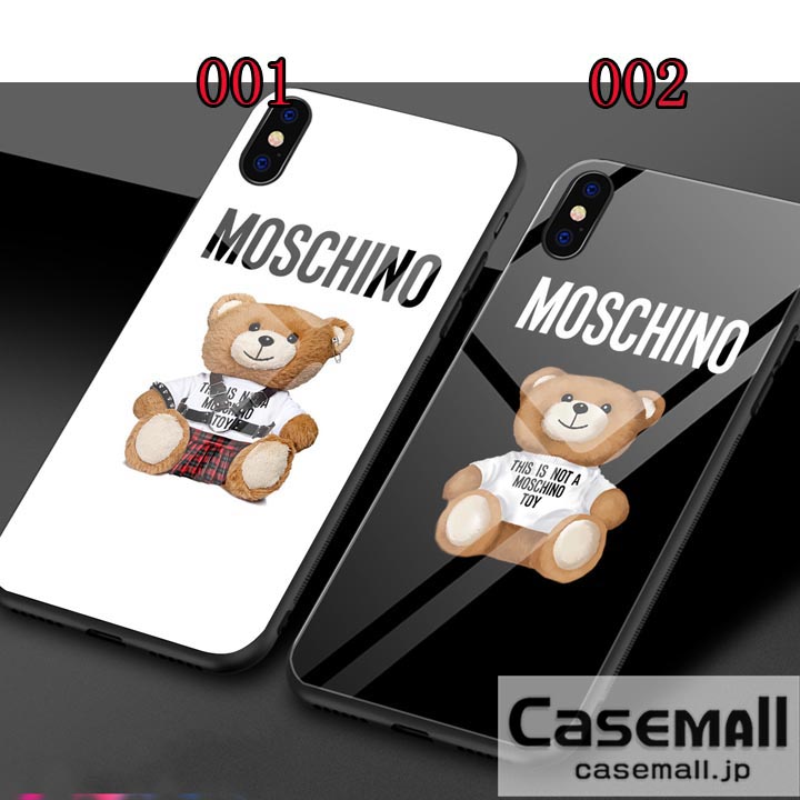 モスキーノ 背面ガラス iPhoneX ケース