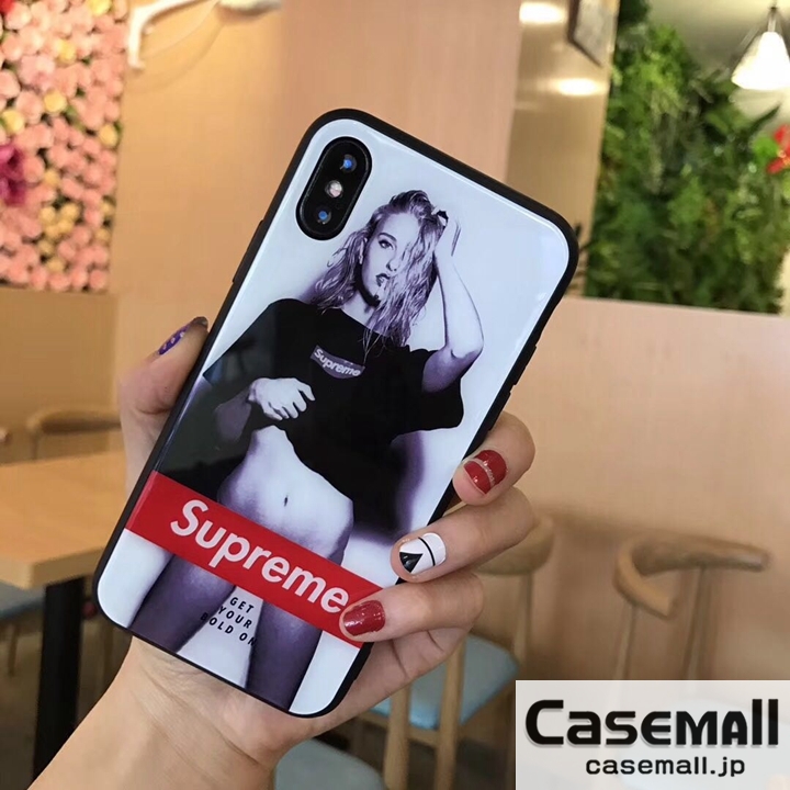 シュプリーム iPhone XS Max カバー 背面ガラス