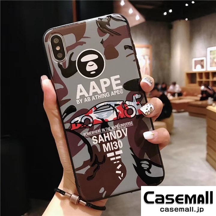 AAPE iPhone8 ケース 浮き彫り 