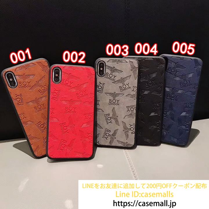 ボーイロンドン スマホケース iPhoneXS XR 保護カバー エンボス