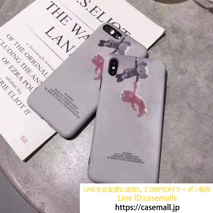 iphonexs 携帯カバー kaws グレー