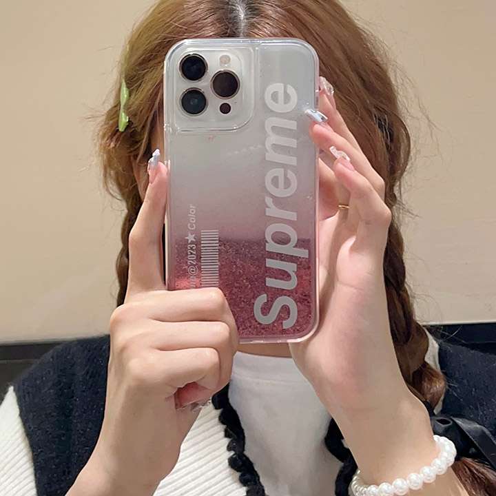 supreme iphone15 plusスマホケースグリッター