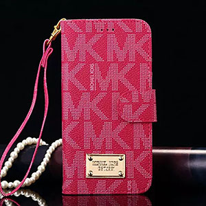 MK アイフォン8手帳ケース 濃いピンク