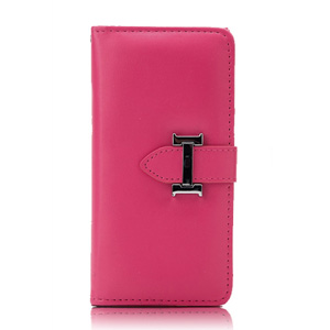 アイフォンケース 財布型 エルメス 濃いピンク