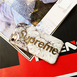 SUPREME iphone8plus カバー 大理石柄 ホワイト
