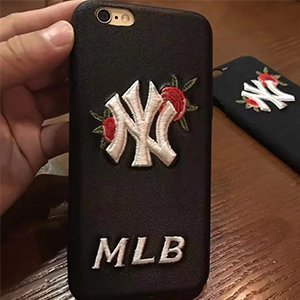 MLB iphone8 ケース 刺繍 ホワイト