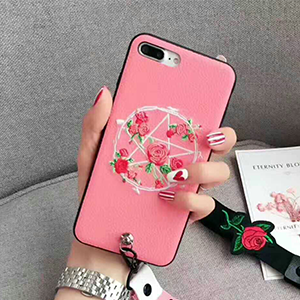 Vetements iphone7sケース 刺繍 ピンク