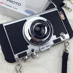 韓国風 iphone7sケース カメラ型 ブラック
