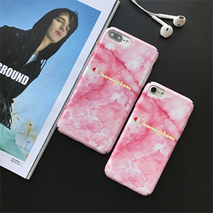 チャンピオン iphone7plusケース 大理石 pink