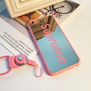 シュプリーム iphone8 ケース 鏡面 ピンク