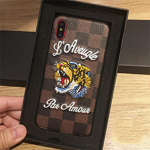 ヴィトン ダミエ iphonexケース 刺繍柄