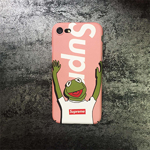 supreme iphone8plusケース カエル ピンク