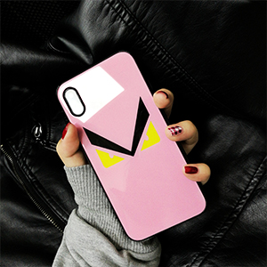 iphonex ケース フェンディ パロディ ピンク